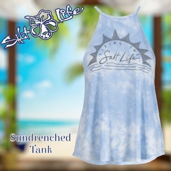 SALT LIFE Sundrenched Long Flowy Tie-Dye Tank Top NWT/LG - Picture 1 of 10